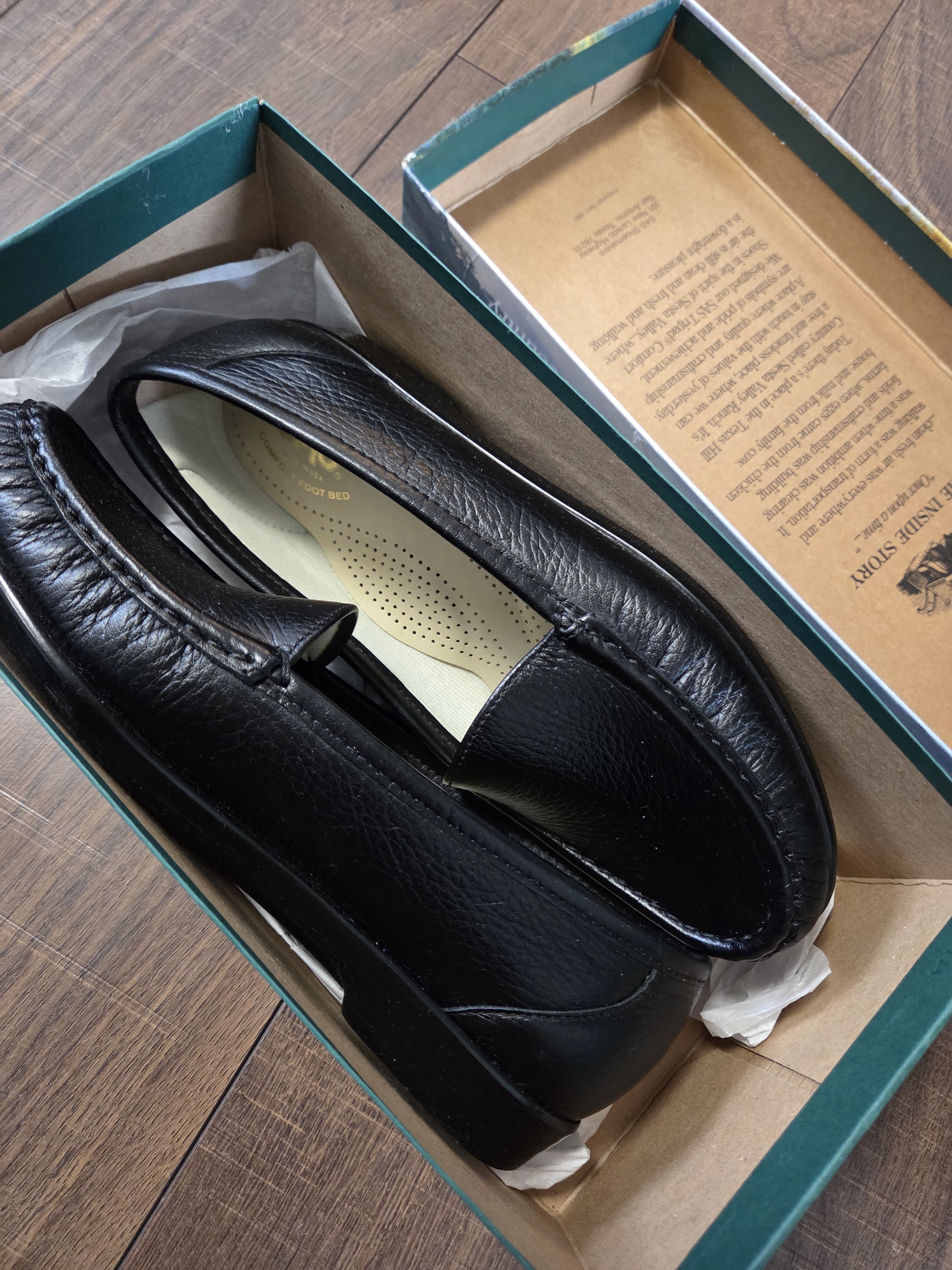 Sas Black Loafers 8.5m